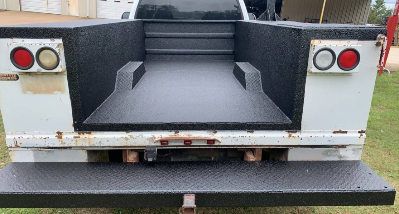 Finished spray-in truck bed liner